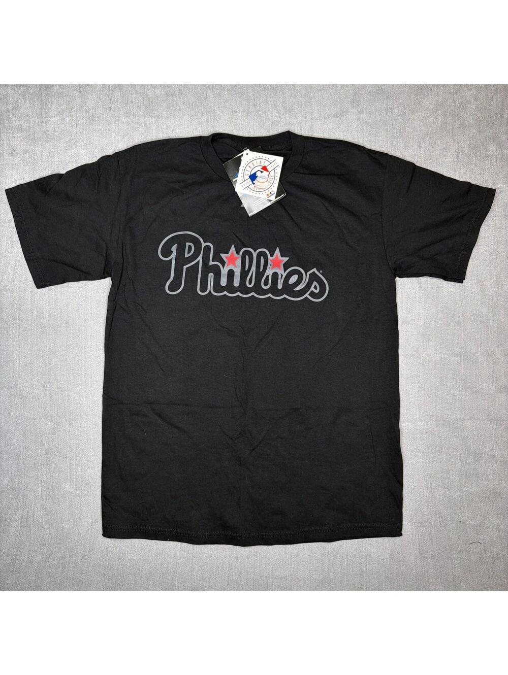 Philadelphia Phillies Majestic Mens Black Red Short Sleeve Medium Halladay 34